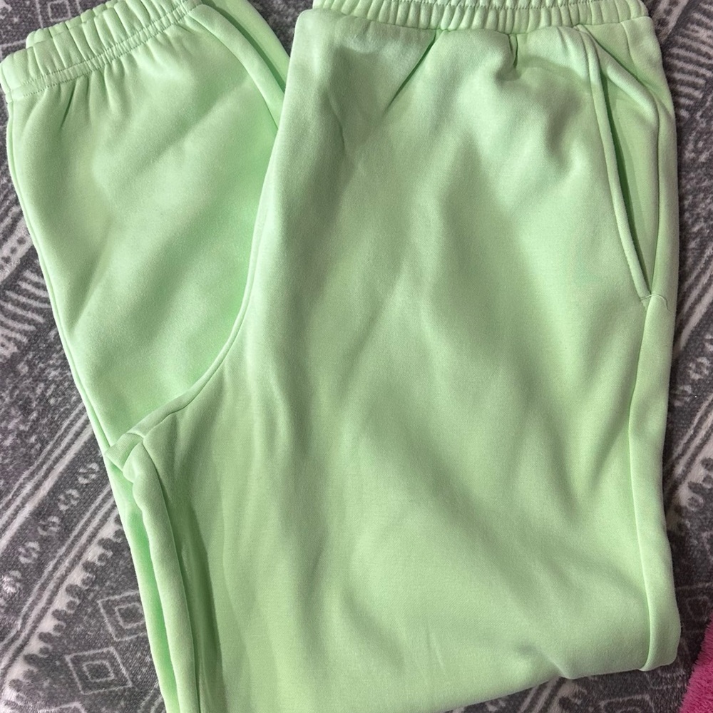 Fabletics Mint Green Track Pants (small stain on the right pocket)